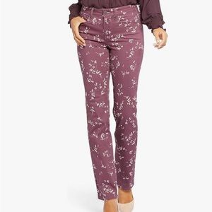 NYDJ Marilyn Straight in Elsie Valley Purple Jeans Women’s 8 NEW Straight-leg